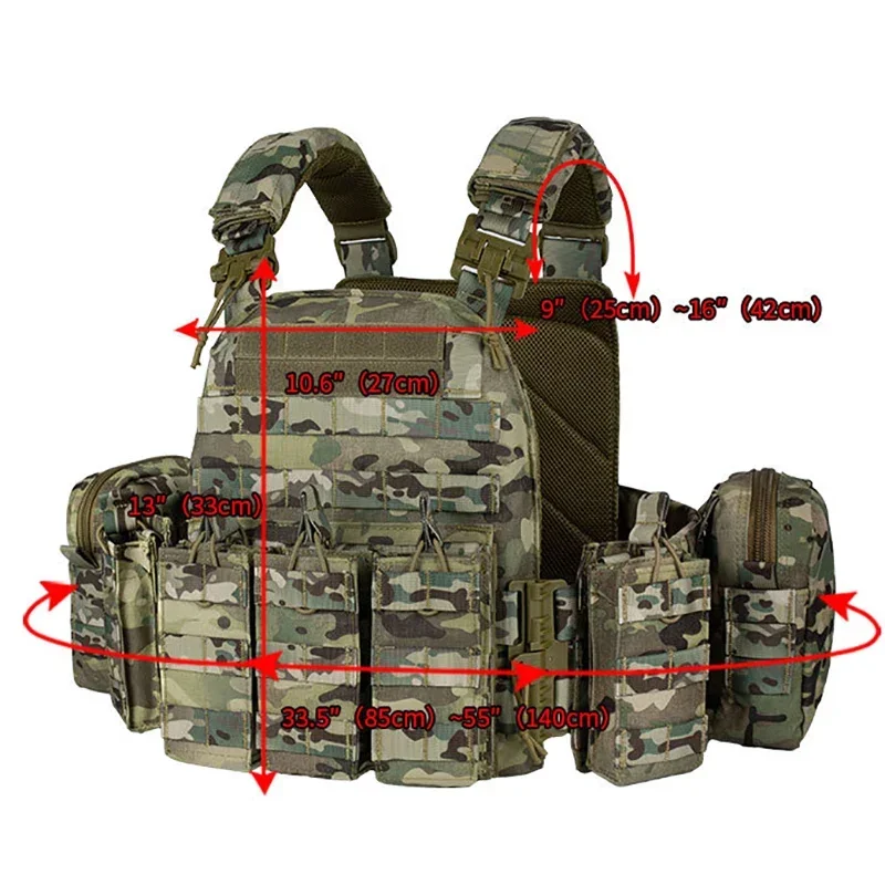 Imagem -03 - Yakeda-tactical Colete Transportadora Placa Liberação Rápida 1000d Nylon Molle Bolsas Revista Caça Chaleco