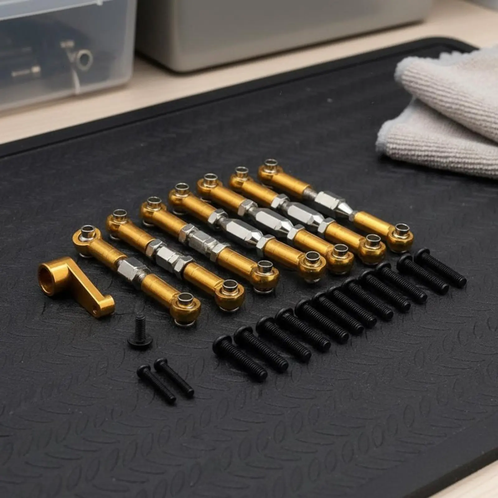 

RC Car Steering Tie Rods Improves Control Metal Servo Lever and Linkage Kit RC Car Steering Linkage Easy Installation