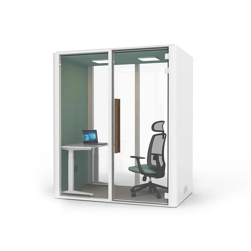 Office Meeting Pod Soundproof Telephone Booth  Pods Acoustical Hollow Glass Sound Office Soundproof Cabin