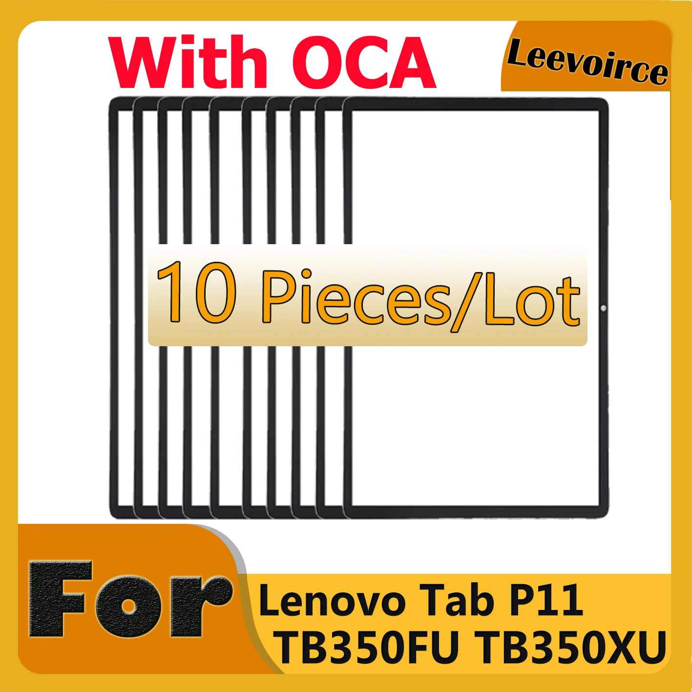 10 PCS Touch Screen Laminated OCA For Lenovo Tab P11 Gen 2 2023 TB350FU TB350XU TB350 LCD's Front Outer Glass Replacement Parts