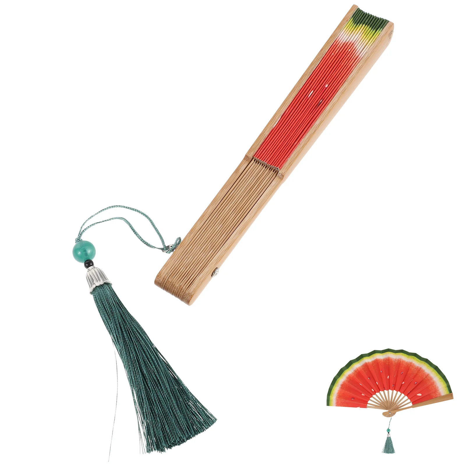 

Hand-Painted Watermelon Folding Fan Lightweight Summer Accessory Perfect for Outdoor Events Artistic Portable Fan