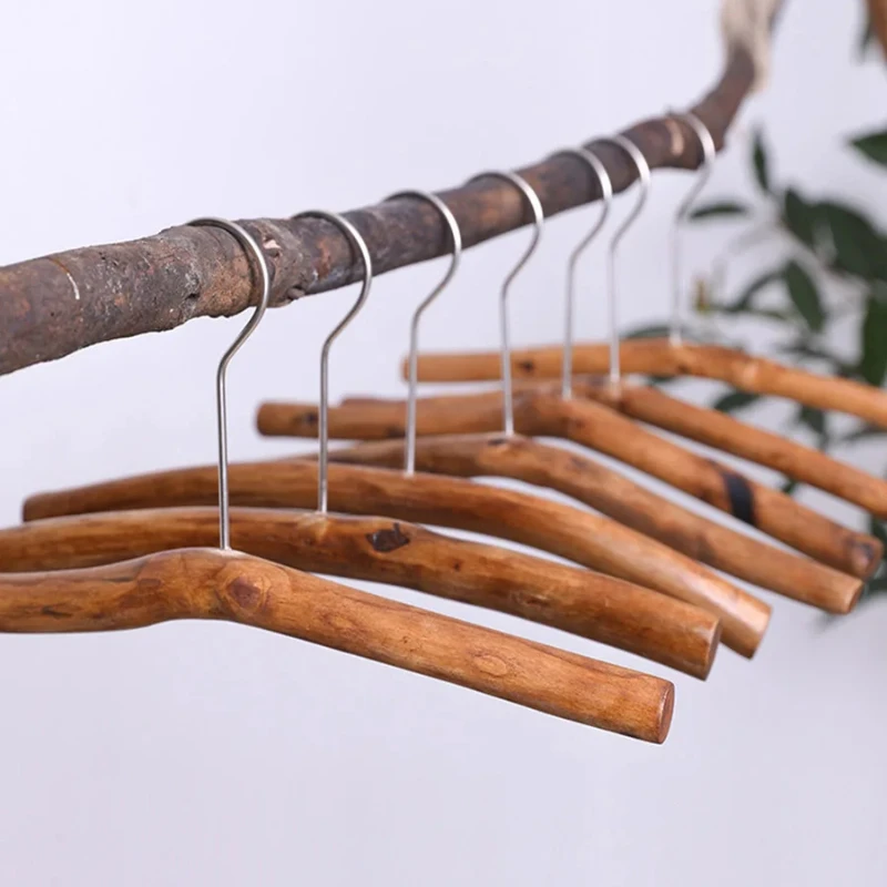 Natural Branch Clothes Hanger Eco-Friendly Wardrobe Support Creative Wooden Apparel RackHome Stay Organizer Rustic