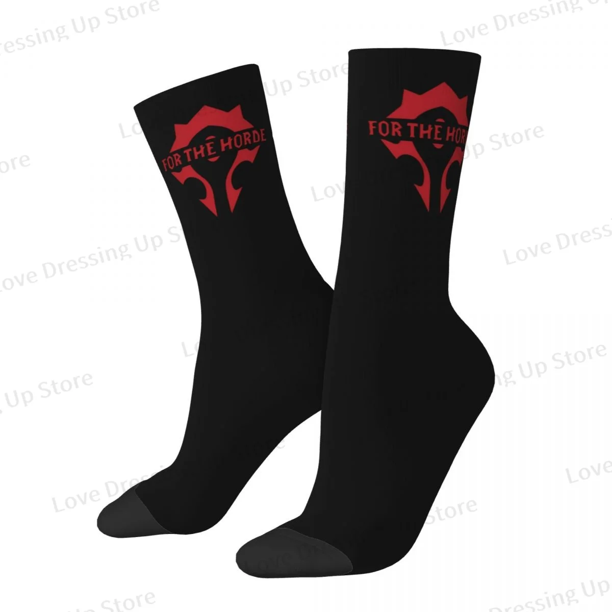 World of Warcraft-Chaussettes d'hiver unisexes, WOW Game For The Horde, Hip Hop Happy Socks, Street Style, Elin Sock