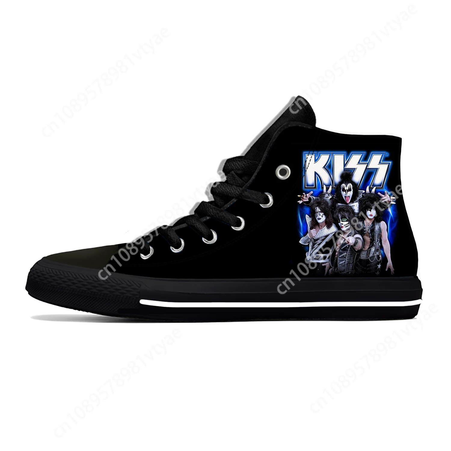 Hot Summer Heavy Metal Music Kiss Rock Band Novelty Casual Shoes High Top Mens Womens Fashion Sneakers Classic Board Shoes