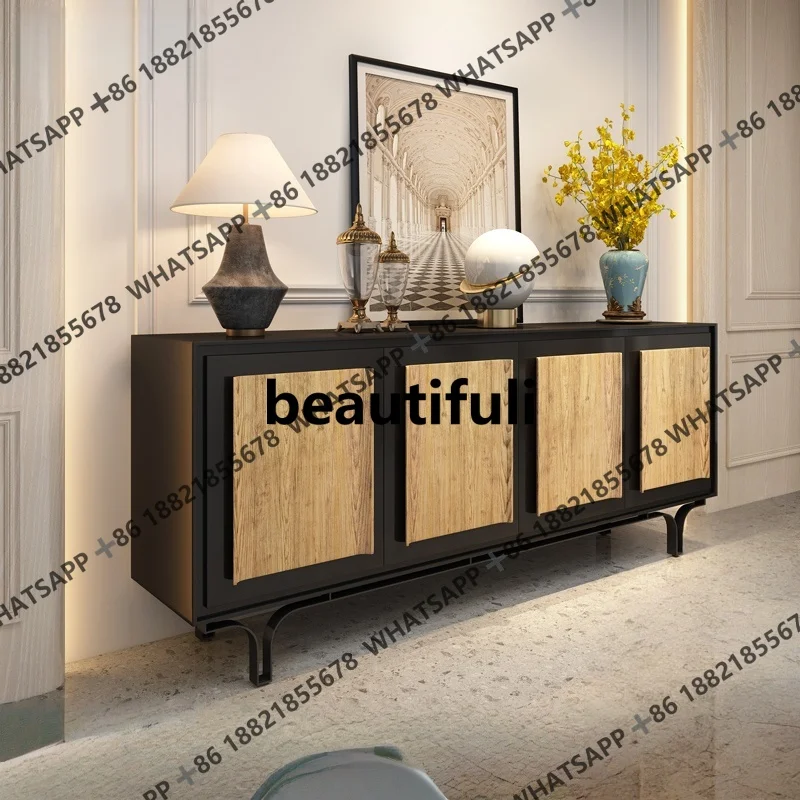 

Italian-style high-end dining side entrance entrance cabinet Middle antique storage decorative cabinet