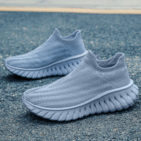 Men's Slip On Casual Sport Shoes Comfortable Knitted Fabric Non-Slip EVA Sole Soft Walking Shoes Women's Sneakers Unsiex Loafers