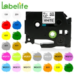 for Brother Label Printer PTH110 PTD600 P710BT Label Tape 12mm Compatible for tze231 Brother Tape 12mm 18mm 24mm tze221 241 251