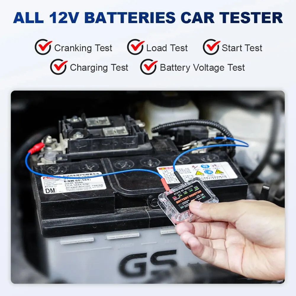 ANCEL BM200 PRO 12V LED Car Battery Tester Monitor Head-Up Display Waterproof SOH SOC Charging Battery Capacity Analyzer Tools