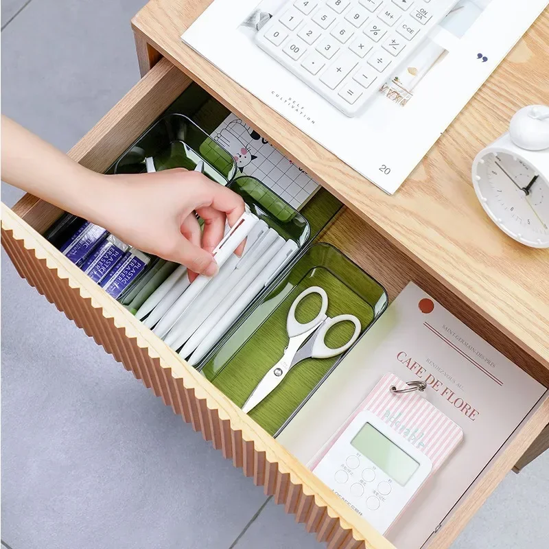 1pc Transparent Box Storage Organizer Desk Plastic Container Drawer Organizer Table Jewelry Box Makeup Organizer Boxes