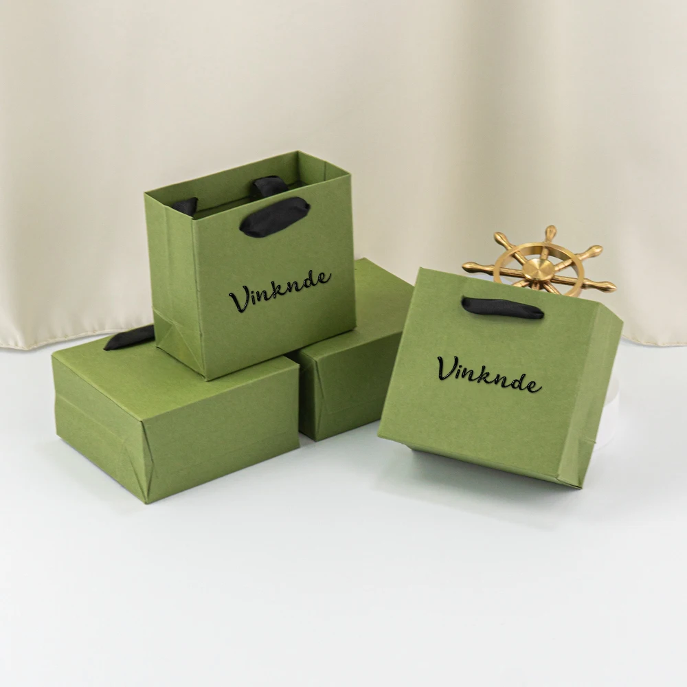 

Bulk Jewelry Paper Tote Bag 12x11x6cm Olive Green Gift Packaging For Birthday Party Candy Small Businesses Shopping Gift Pouches