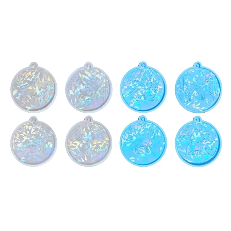 

Christmas Round Silicone Mold Pendants Mould Animal Shape Silicone Resin Moulds with Hole Silicone Material for Pendants 517F