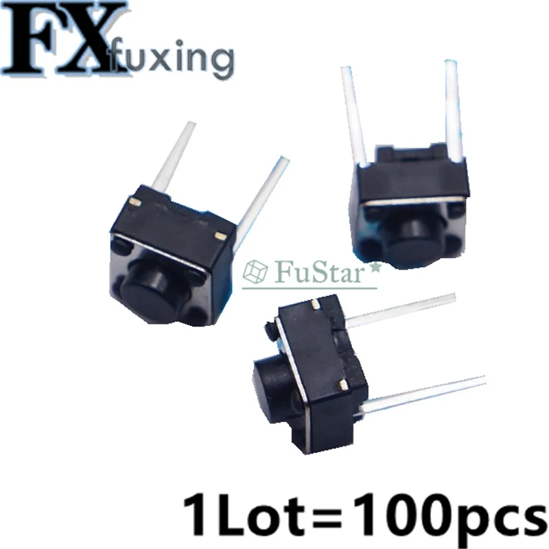 100 szt. Środkowe 2 piny 6*6*5 mm przełącznik dotykowy przełączniki przyciskowe 6x6x5mm 6*6*5mm DIP2