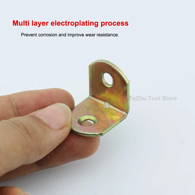 Iron Angle Code 90 Degrees Right Angle Fixed Bracket Furniture Connectors Fixing Bracket Iron Plate
