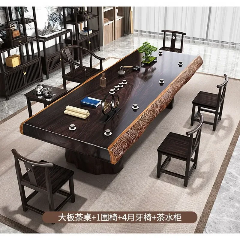 Black Sandalwood Solid Wood Large Board Tea Table One Size Fits All Whole Board New Chinese Style Home Office Tea Table and