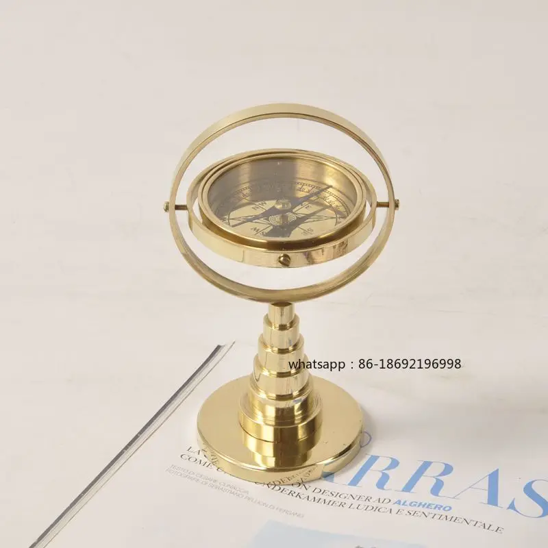 

Импортированный из Индии Nordic Light, роскошное золотое настольное размещение, вертикальный латунный компас, компас, украшение для дома, украшения для учебы