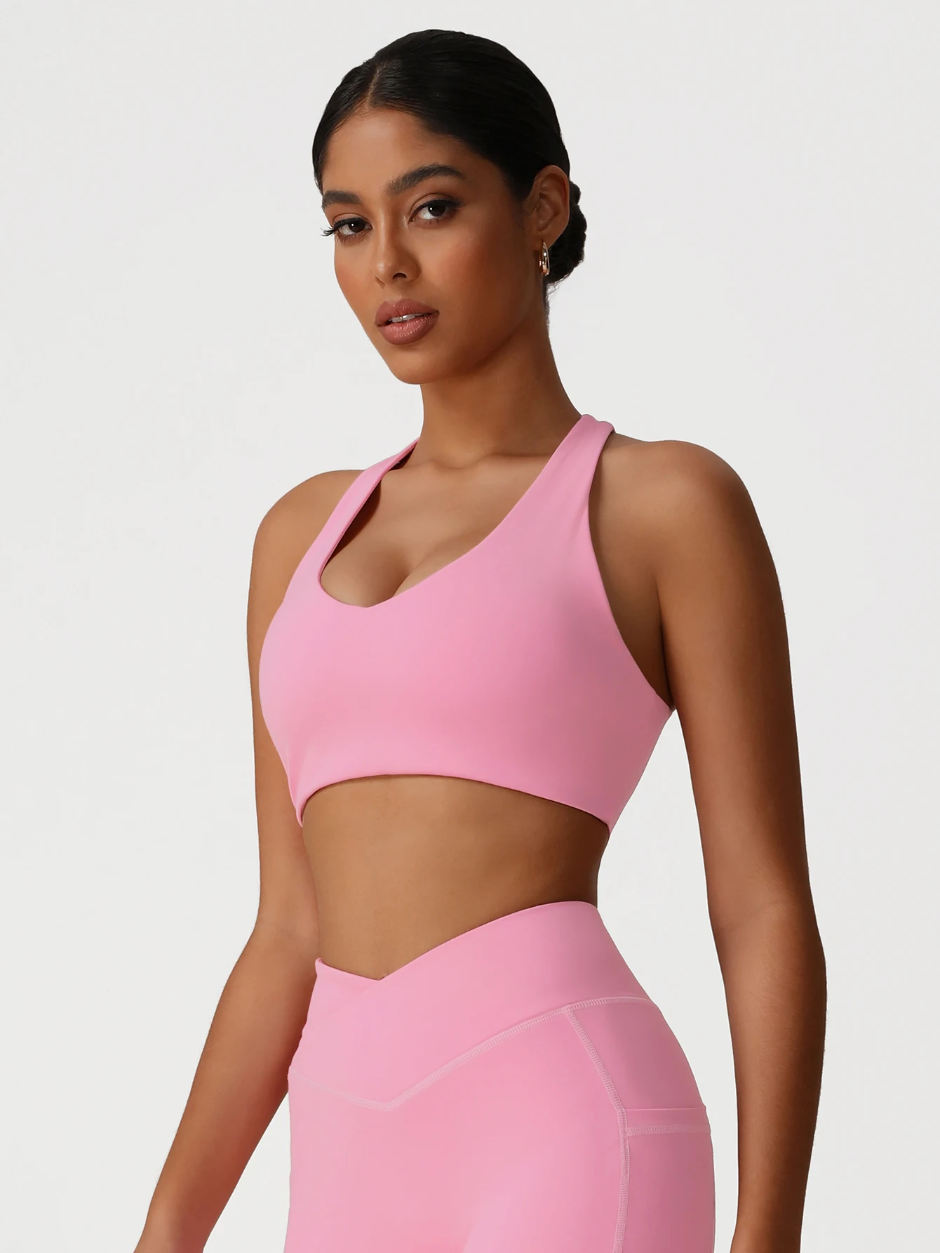 Women Cross Back Padded Training Fitness Top Clothes Hollow Out Back Yoga Tennis Gym Sport Bra