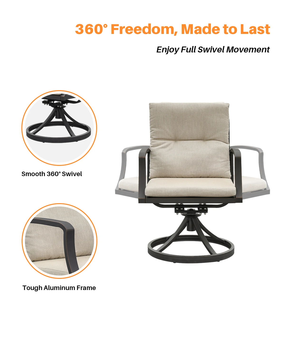 طقم طعام مريح فاخر مكون من 7 قطع مع وسائد قابلة للإزالة، سهل التجميع، شحن أمريكي مجاني للأثاث المنزلي الخارجي