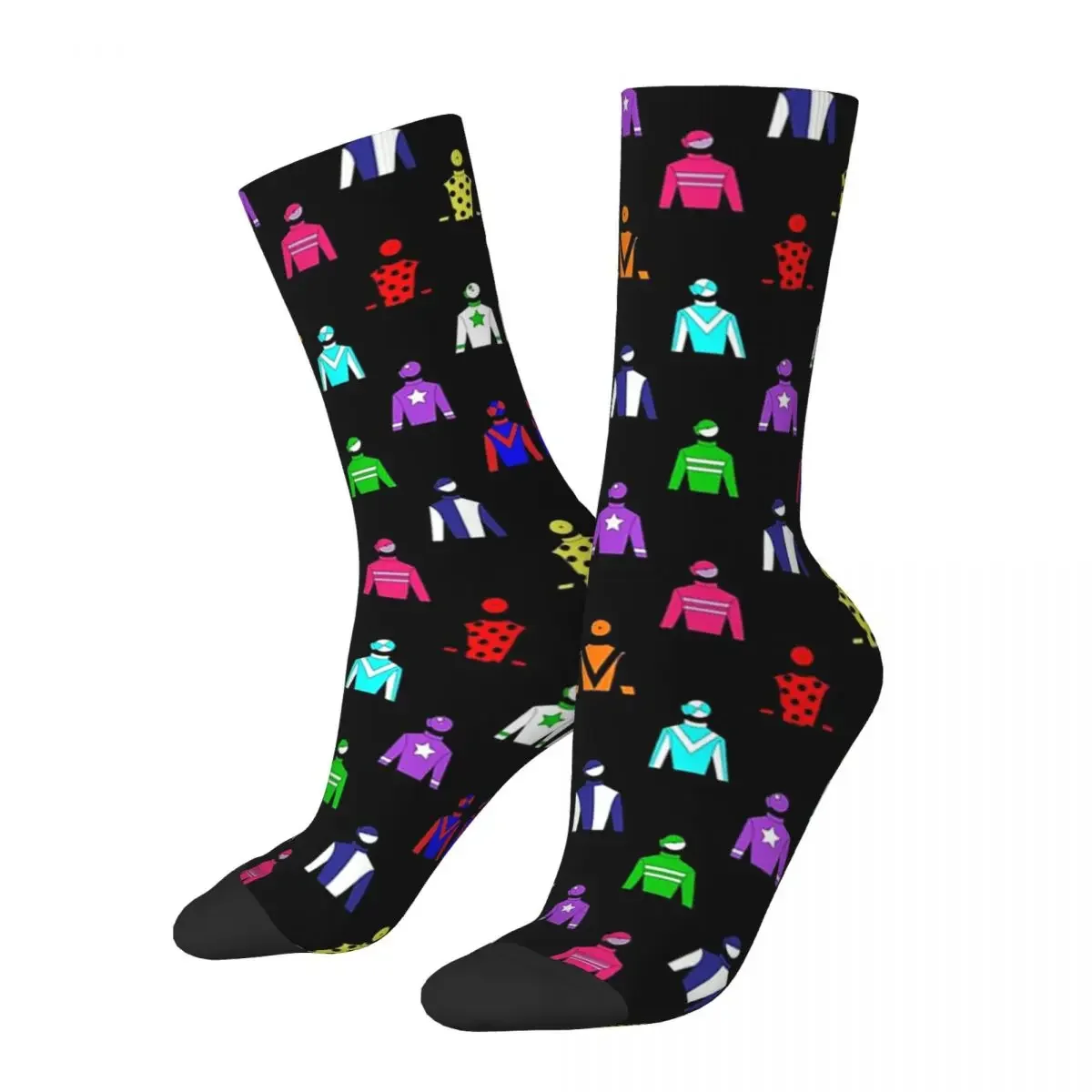 

Horse Racing Jockey Silks Socks Harajuku High Quality Stockings All Season Long Socks Accessories for Man's Woman's Gifts