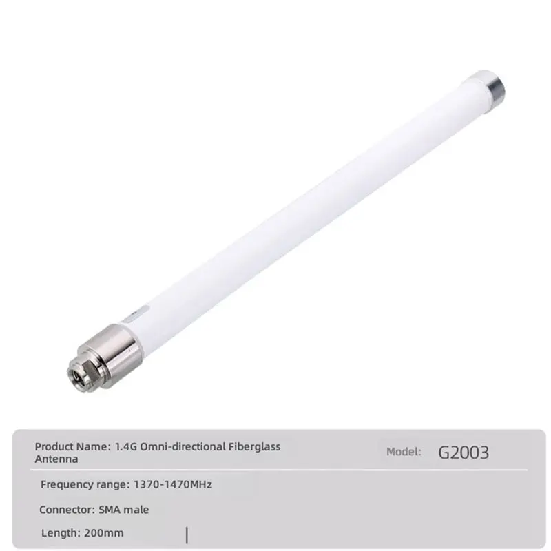 B03B-Lora Wireless Bridge Base Station 1.4G Omnidirectional Fiberglass Antenna SMA Male Waterproof 1370-1470Mhz