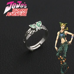 Anime JoJo Bizarre Adventure Rings Jolyne Cujoh Butterfly Cosplay anelli regolabili Unisex per gioielli da donna accessori Prop