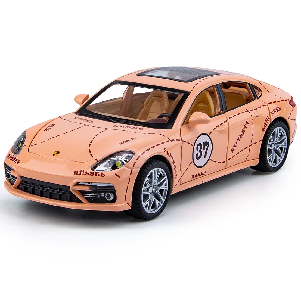 

1:24 Porsche Panamera GULF Supercar Alloy Diecasts & Toy Vehicles Metal Toy Car Model Sound and light Collection Kids Toy