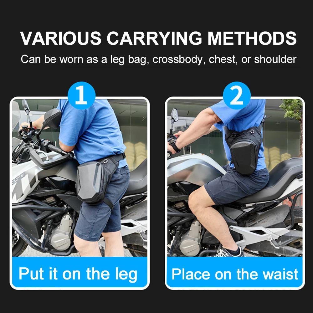 Motorcycle Drop Leg Bag For Men Women Ride Cycling Casual Waist Bag Waterproof Fanny Pack Travel Hiking Climbing Outdoor Pocket