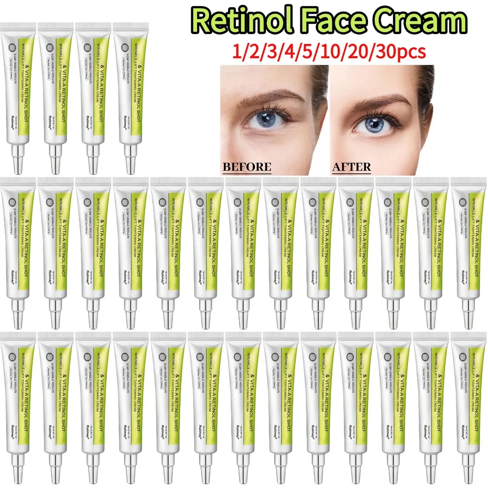 Anti-Aging Retinol Cream for Women Deep Hydration Night Cream Collagen Boost Refreshing Daily Face Eye Skin Care Cream 1-30pcs