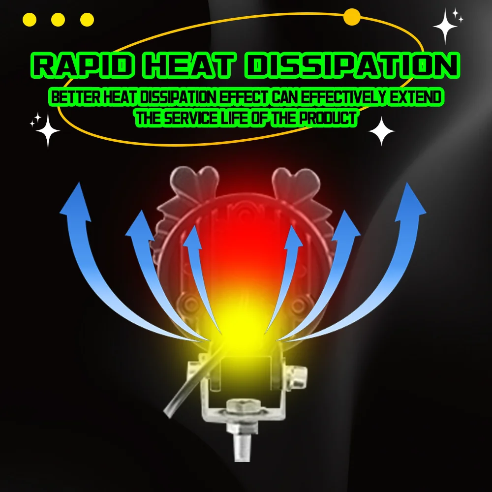 LED Motorcycle Rainbow Spotlights Modified with large eyes dual color RGB auxiliary lights for high low beam paving spotlights