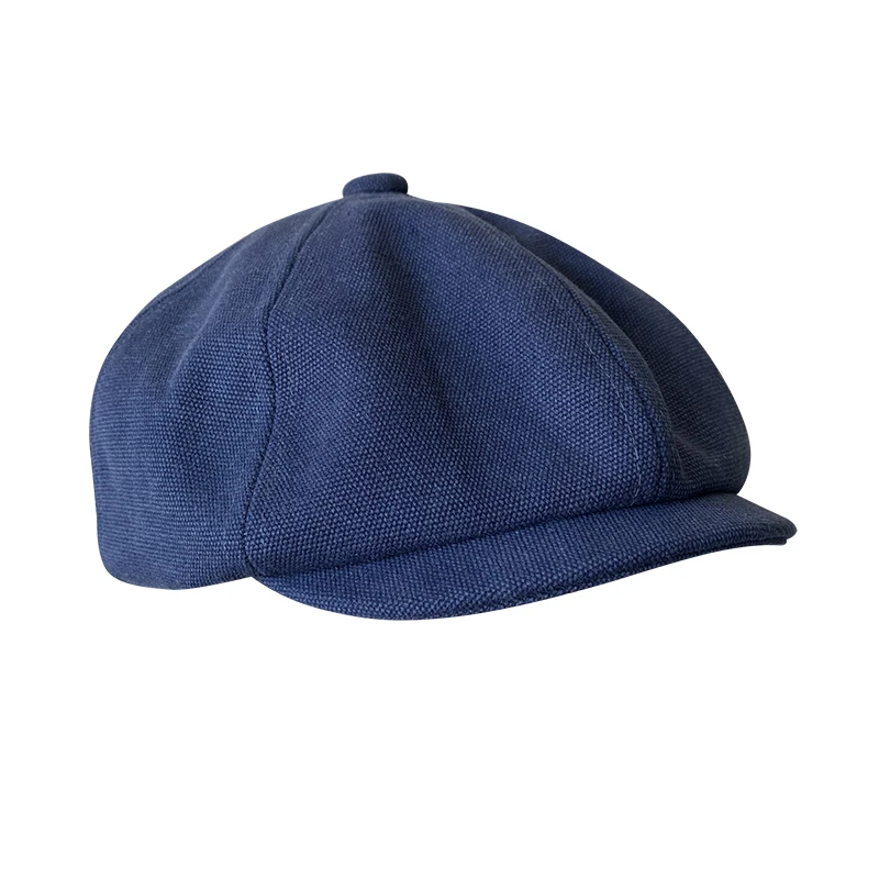 Men Vintage Cotton Bakerboy Caps Newsboy Hat Spring and Autumn Women Lightweight Breathable Flat Hat Beret Hats Blue Grey BJM53
