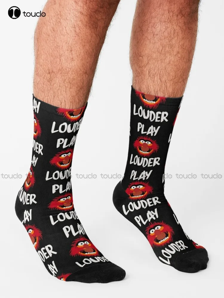 Play Louder Socks Red White And Blue Socks Personalized Custom 360° Digital Print Gift Harajuku Unisex Adult Teen Youth Socks