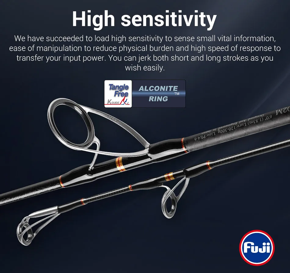 NOEBY-INFINITE Jigging-Angelruten, 1-teilige Fuji-Führung, MH-Köder, geeignet für Blackfin-Thunfisch, Angelrute, 1,68 m, 1,83 m, 120–500 g – Detail 10