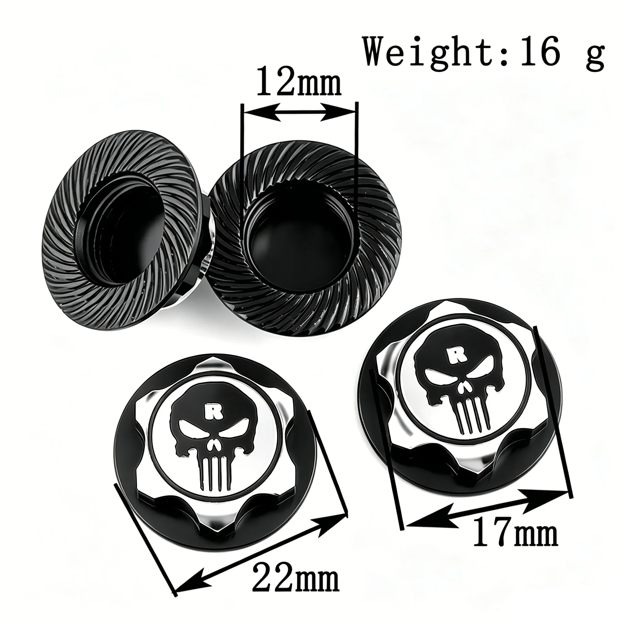 17mm Hex RC Aluminum Dustproof Anti-Skid Wheel Hub Caps for 1/8 RC Monster Truck Buggy Losi Kyosho Tamiya Traxxas X-Maxx HPI HSP
