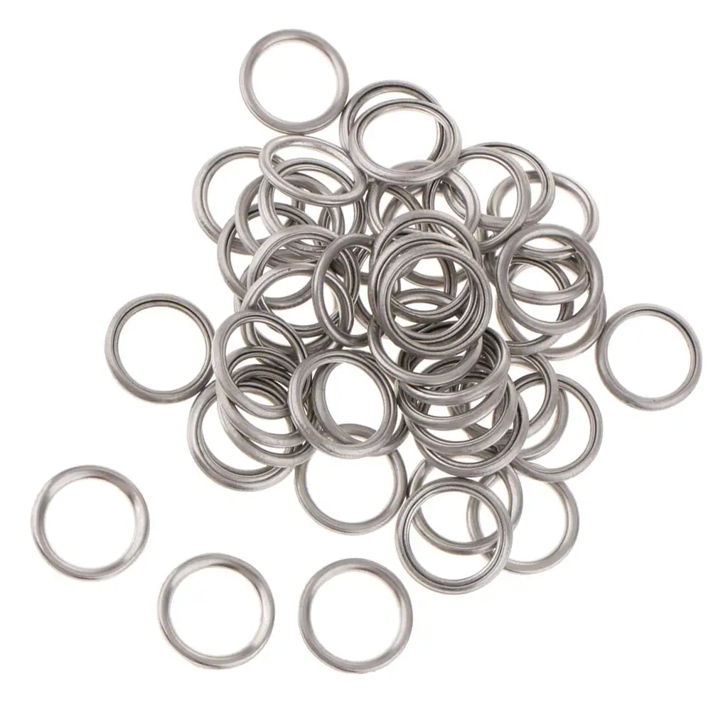 50Pcs 14mm Metal Oil Drain Plug Crush Washer Gaskets for Mitsubishi V5 V6