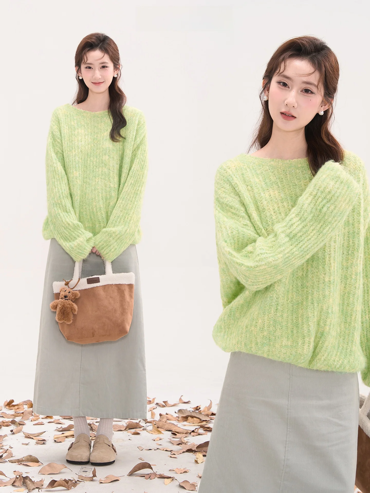 

Loose Knitted Pure Color round Ne Sweater Women's Autumn Winter Comfortable Warm Long Sve Casual Sle Faionable Knitwear