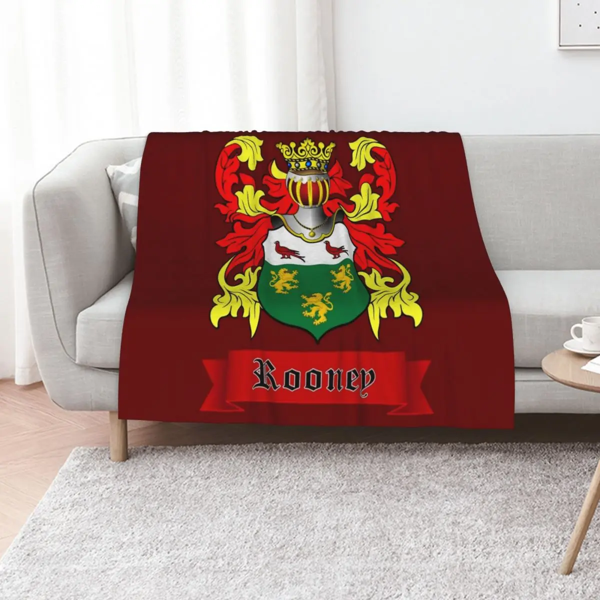 ROONEY FAMILY CREST Throw Blanket Custom Hair Bed Fashionable Luxury Brand Summer Beddings Summer Blankets