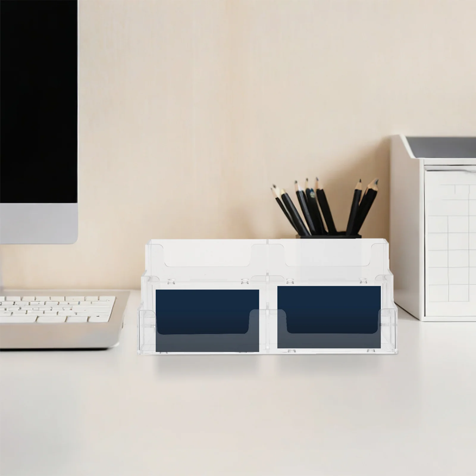 506 قطعة حامل عرض الأعمال الشفاف فتحات متعددة منظم مكتب واضح مكتب الاستقبال طاولة المؤتمرات حامل بطاقة الاسم #1