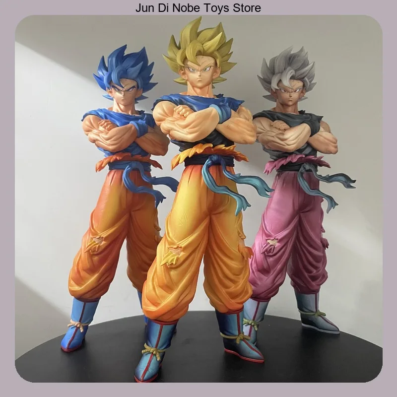 

32cm Dragon Ball Super Saiyan First Time Arms Crossed Goku Standing Pose Anime Figure Model Statue Collection Desktop Toy