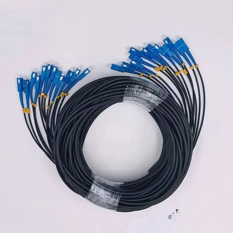 

12 cores Fiber optic Patchcord TPU 20M 12C Armored LC SC FC ST 6.0mm Armored patch lead cable Outdoor SM FTTA jumper 12 fiber