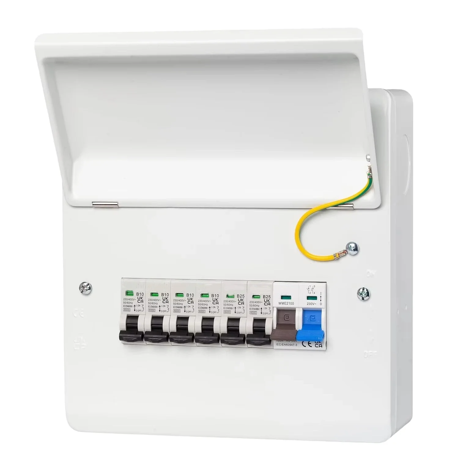 Yutai YT 100A 480V Metal Consumer Unit 6 Way Load Center IP65 Keyed Lock Residential Electrical Distribution Box