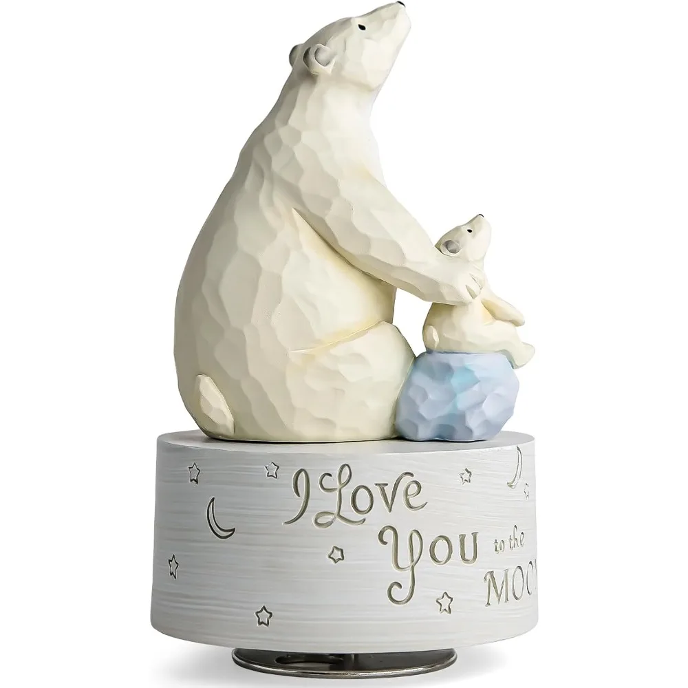 

Polar Bear Music Box Figurine, Sculpted Hand-Painted Musical Figure Gifts, for Daughter granddaughter grandson Birthday Annivers