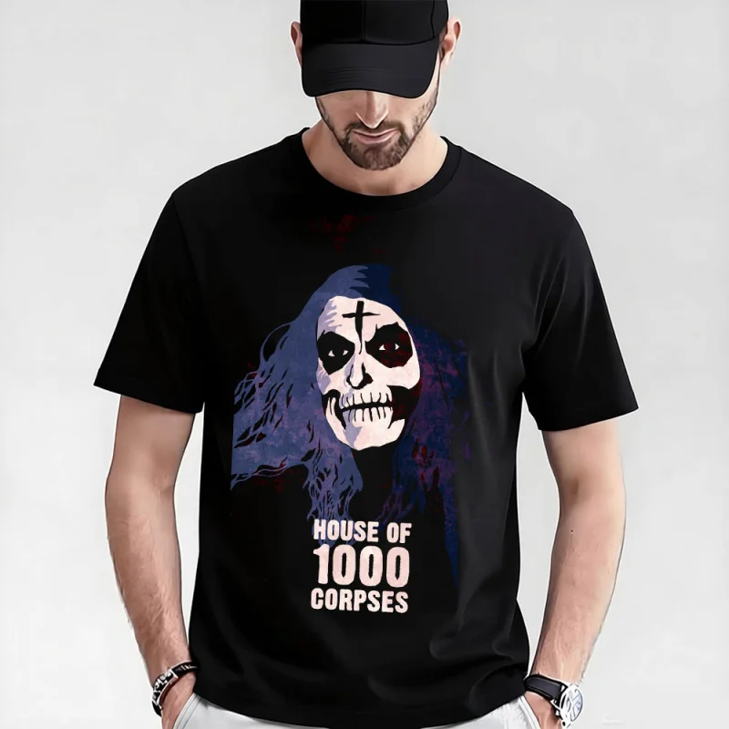 

Horror Movie House of 1000 corpses Scary Halloween Gift t shirt 317 Rob zombie Captain spaulding Graphic Clothes Large size Tops