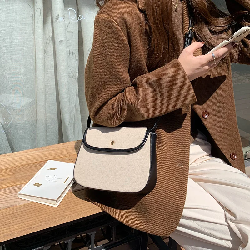 

TRSYPHXM 2024 New Style Canvas Single Shoulder Underarm Bag Women's Bag Early Autumn New Versatile Diagonal Cross Bag