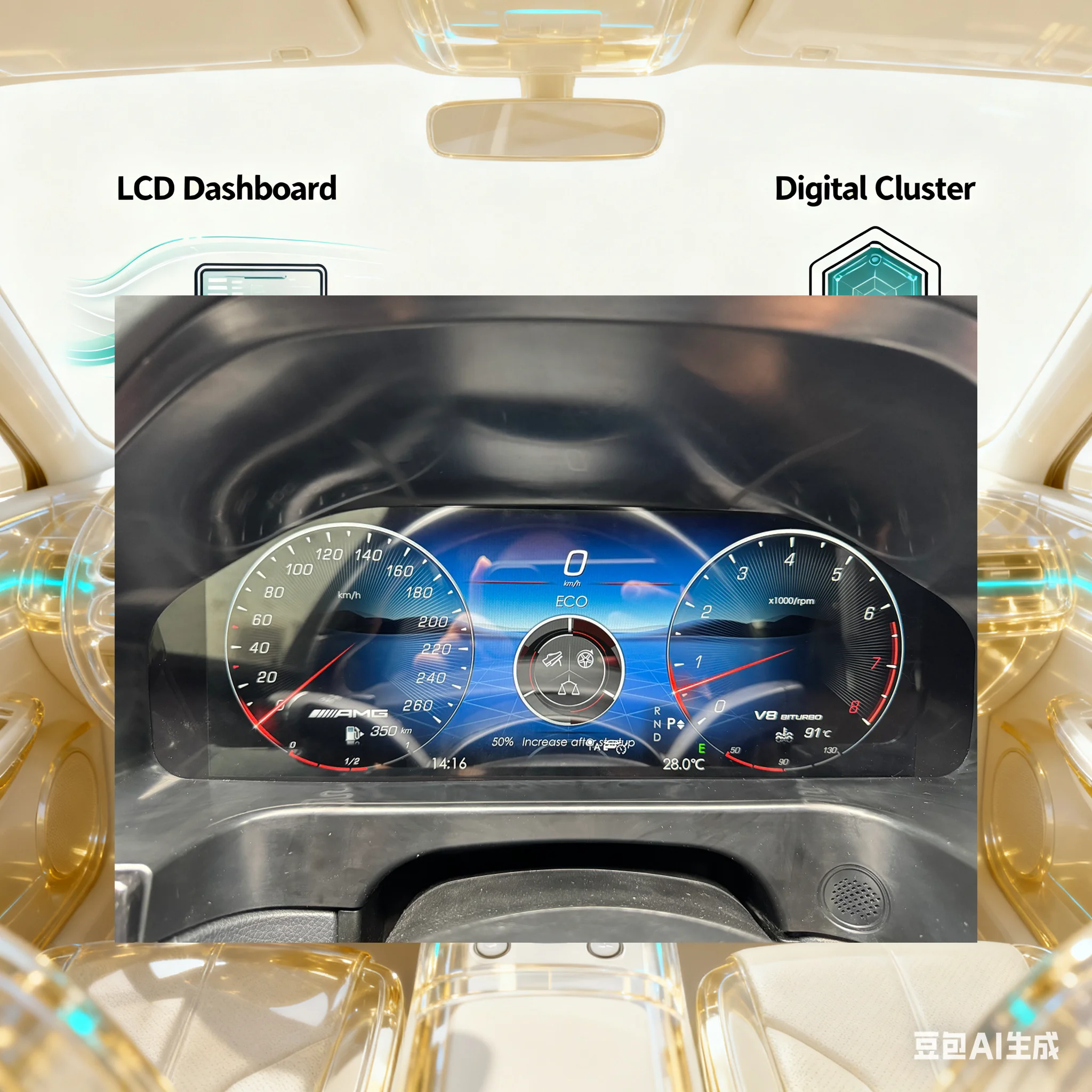 

12.3" LCD Digital Dashboard Cluster For Mercedes Benz E W212 NTG4.0 2010-2015 Virtual Instrument Panel Speedometer Cockpit Meter
