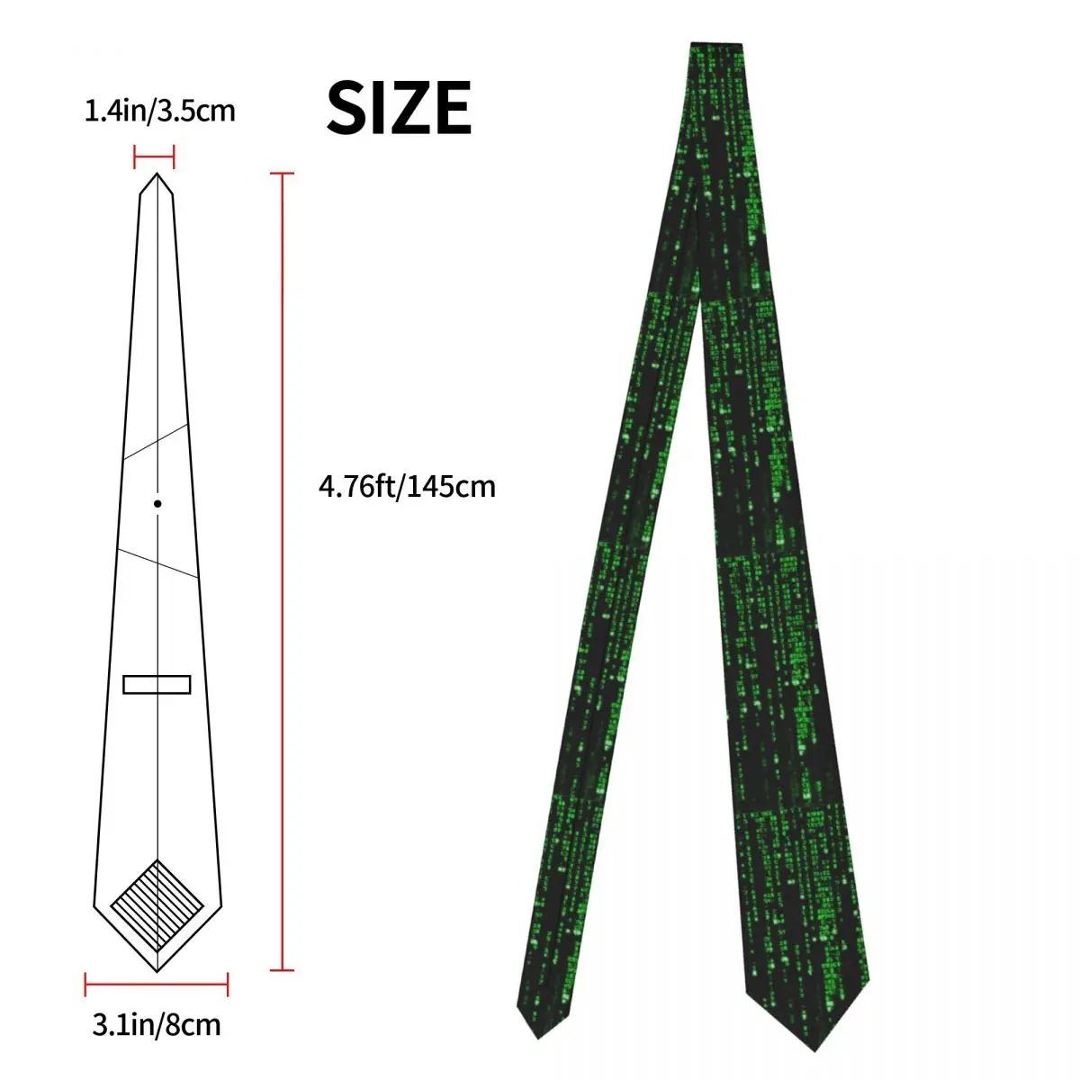 Binary Code Men Women Necktie 8 cm Classic The Matrix Program Necktie for Men Shirt Accessories Cravat Wedding Accessories Party