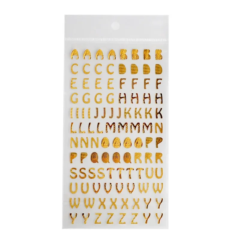 1pc Letter/Digital Bronzing Decorative Stickers Children Students Album Notebook Diary Journal Scrapbooking Decoration Sticker