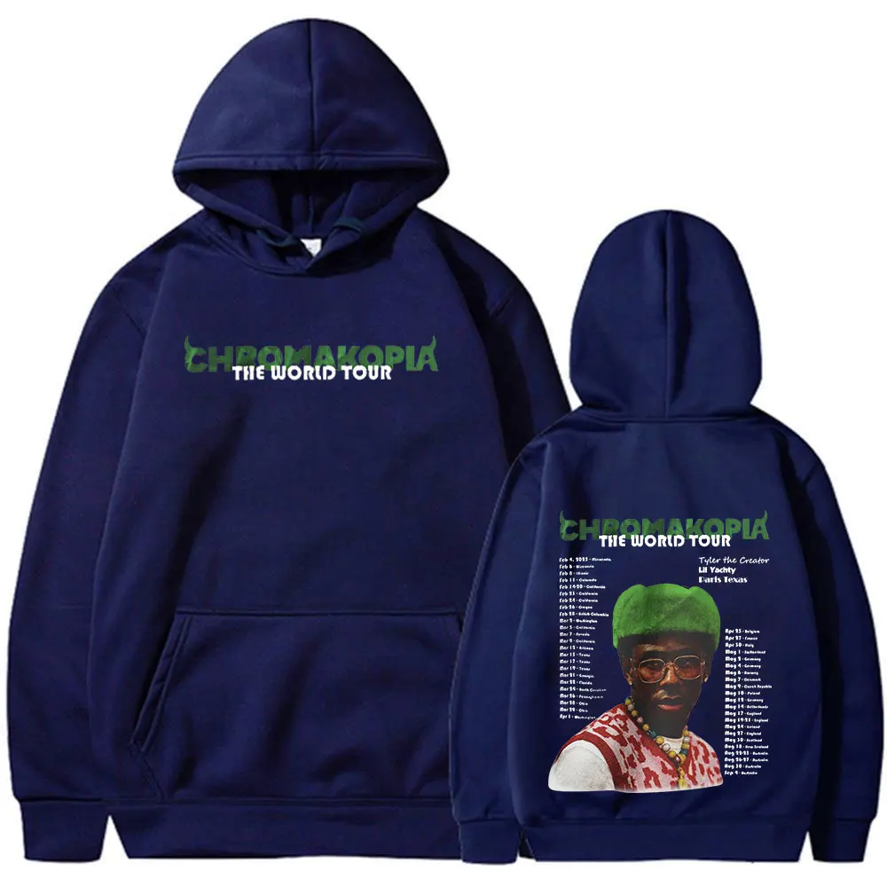 Tyler The Creator Chromakopia World Tour Hoodies Mens Clothing Hip Hop Vintage Oversized Sweatshirts Harajuku Pullover Fans Gift