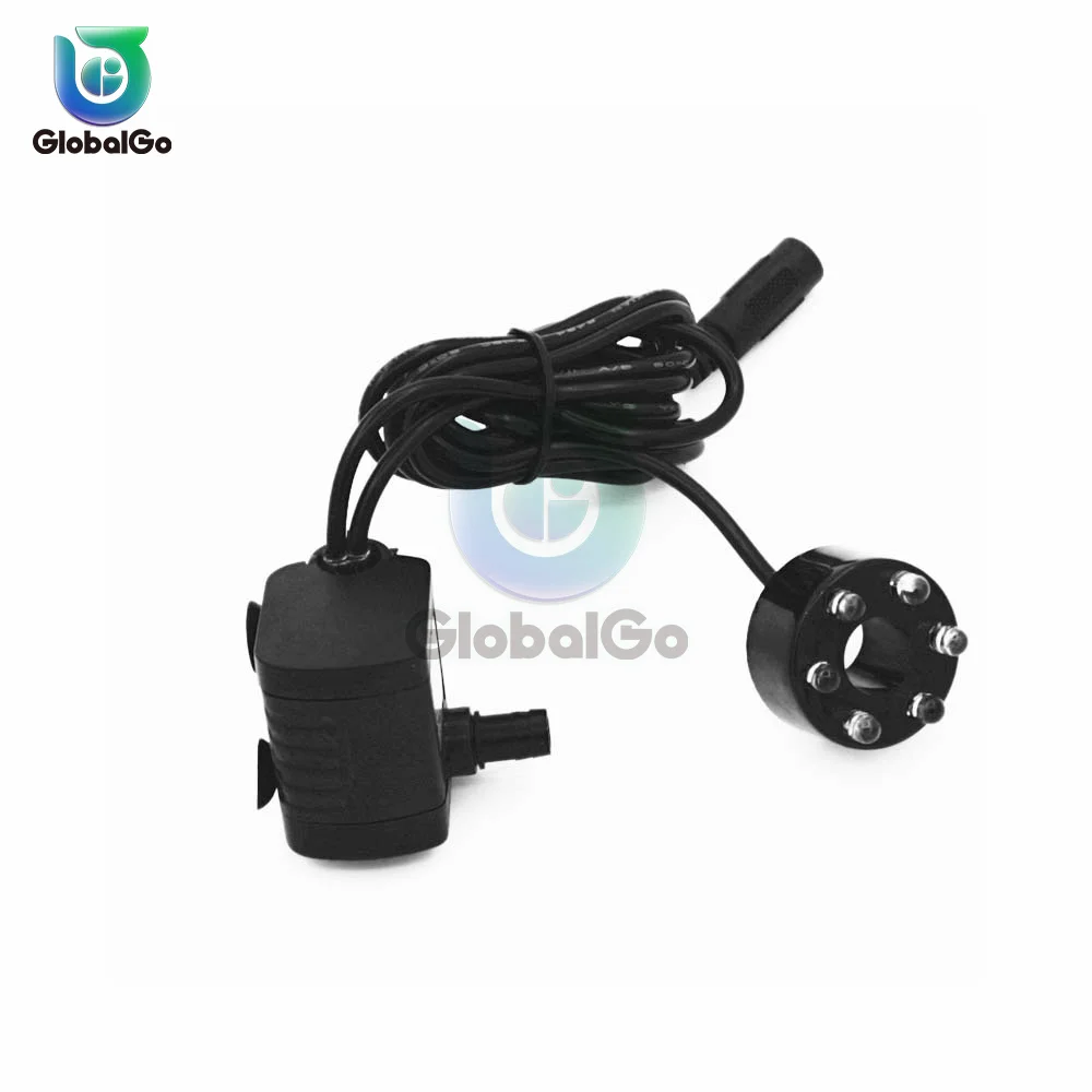 DC 5.5-12V 3W Powerful Submersible Water Pump With LED Light Adjustable Water Flow For Fountains Ponds Aquarium Fish Tank