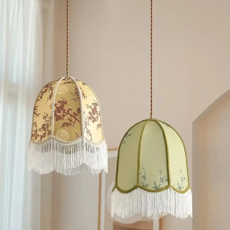 Italy Fabric Lantern Pendant Light Bar Counter Bedroom Living Room Homestay Apartment Affordable