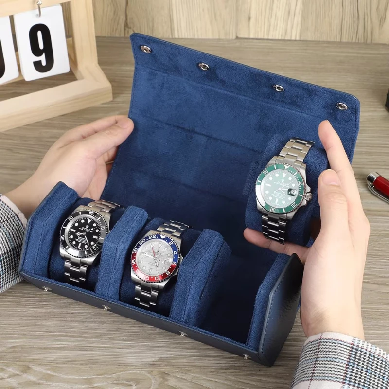 

Коробка для часов ручной работы из натуральной кожи, портативный футляр для хранения для мужчин, органайзер-витрина, альтернатива люксовой коробке для автоподзавода часов