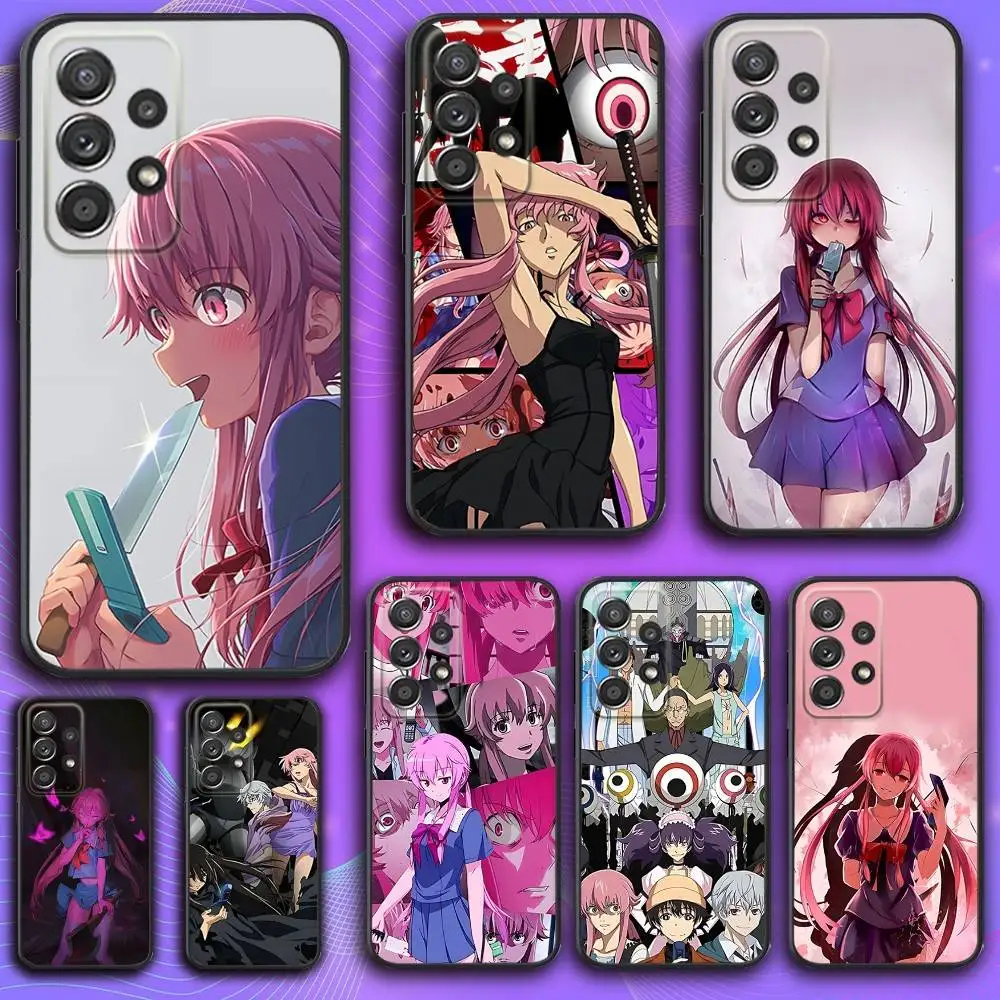 

M-Mirai Anime Nikki Phone Case For Samsung S 25,24,23,22,30,21,10,9,Ultra,Plus,Lite,FE,4,5 G Soft Black Case
